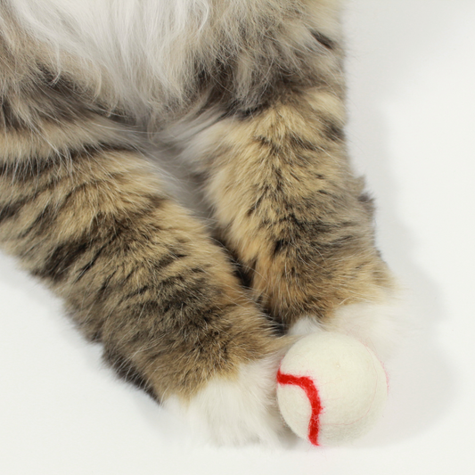 Handmade Wool Baseball Cat Toy