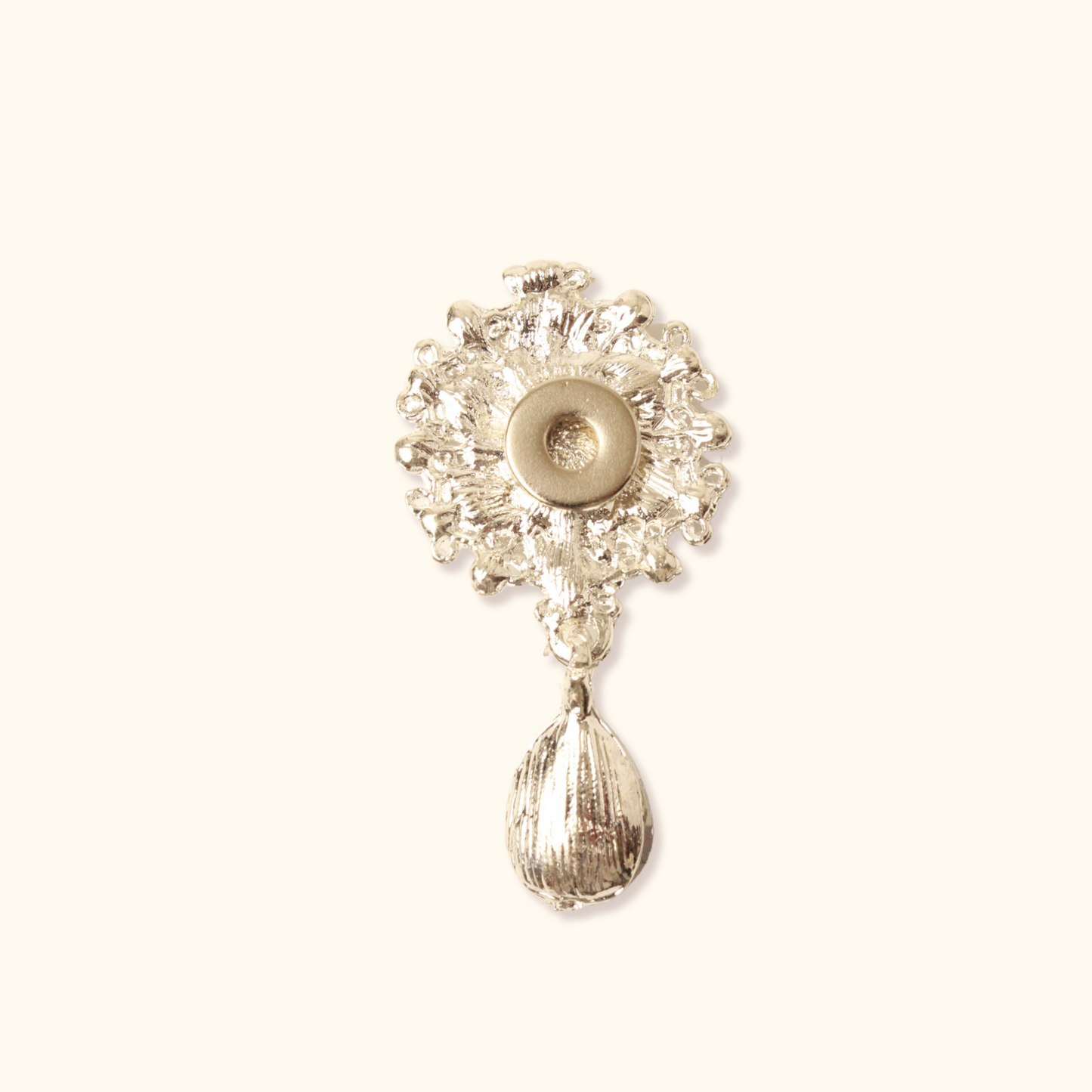 Interchangeable Vintage Emerald Green Brooch with Teardrop Pendant