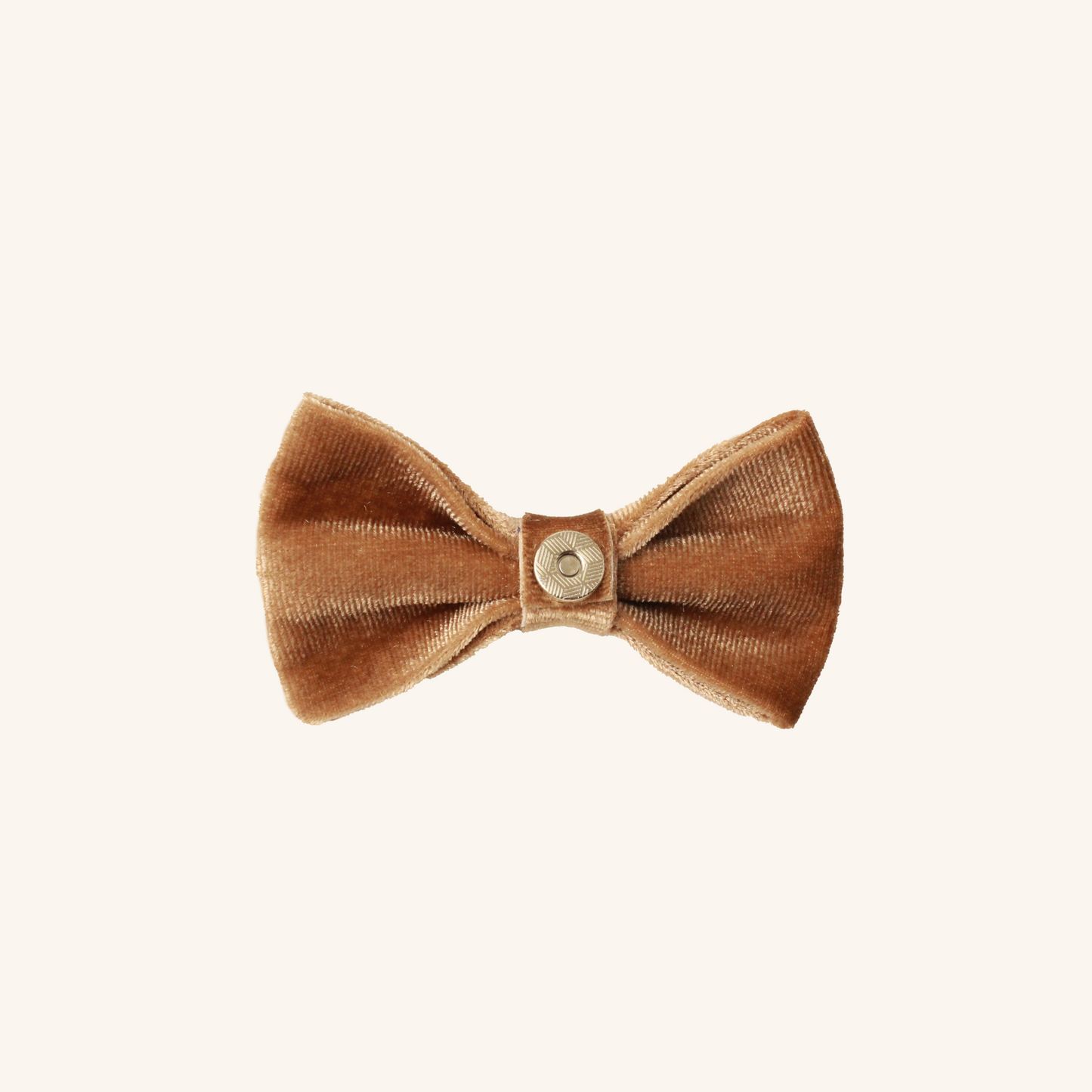 Modular Cat Collar with Camel Brown Velvet Bow