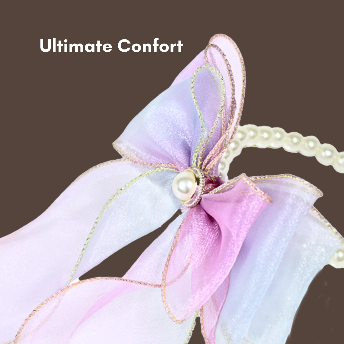 Mermaid's Dream Pearl & Gold Silk Ribbon Bow Collar