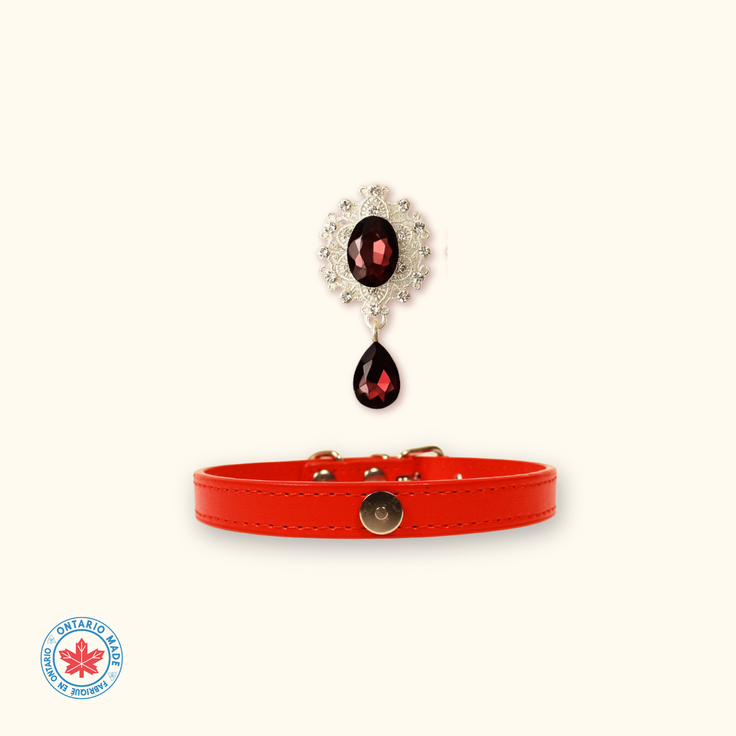 Modular Cat Charm – Crimson Royal Gem Set