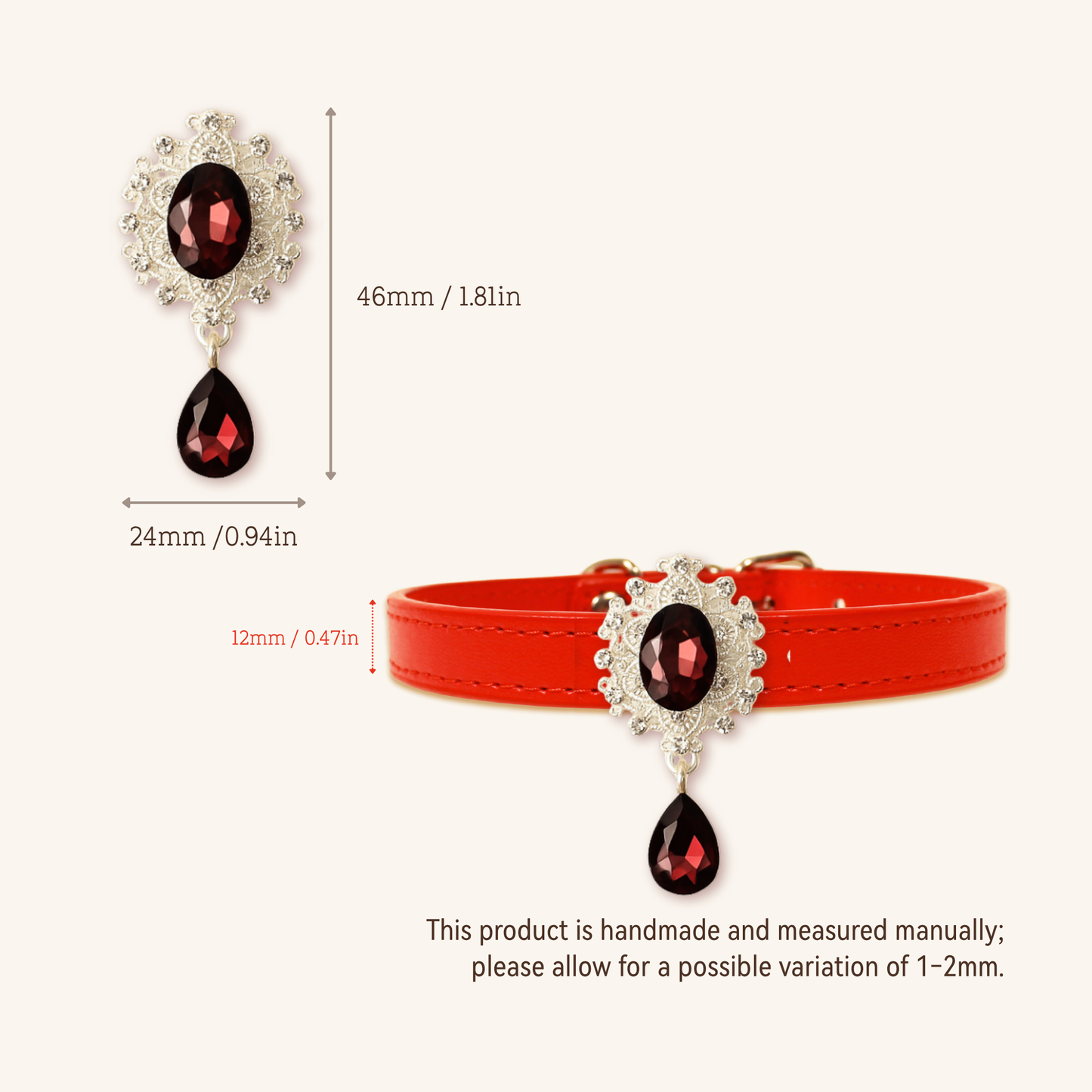 Modular Cat Charm – Crimson Royal Gem Set