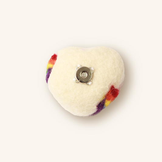 Handmade Wool Rainbow Heart Cat Toy