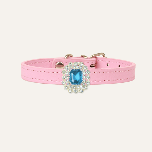 Pink Luxury Cat Collar with Interchangeable Gem Charms