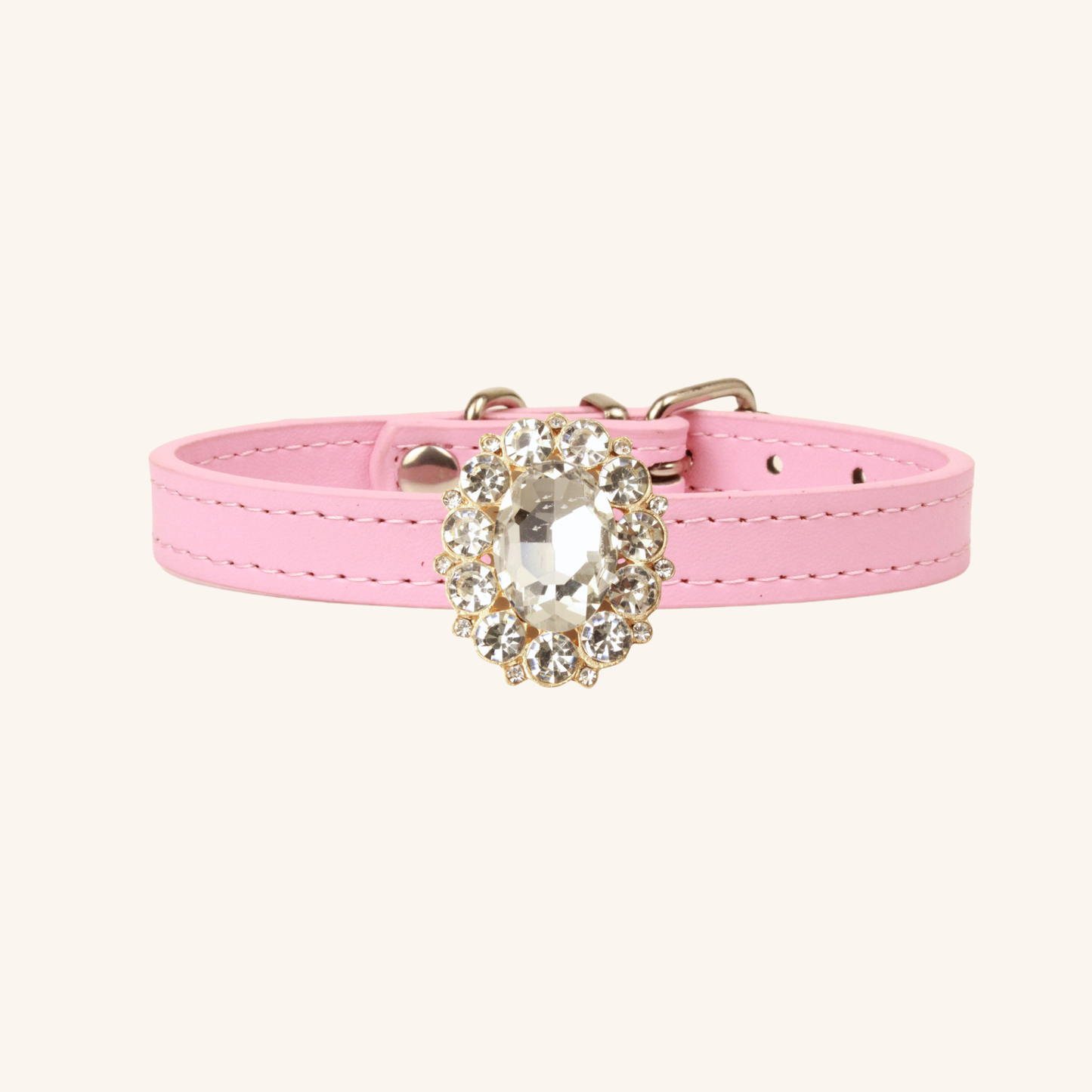 Pink Luxury Cat Collar with Interchangeable Gem Charms
