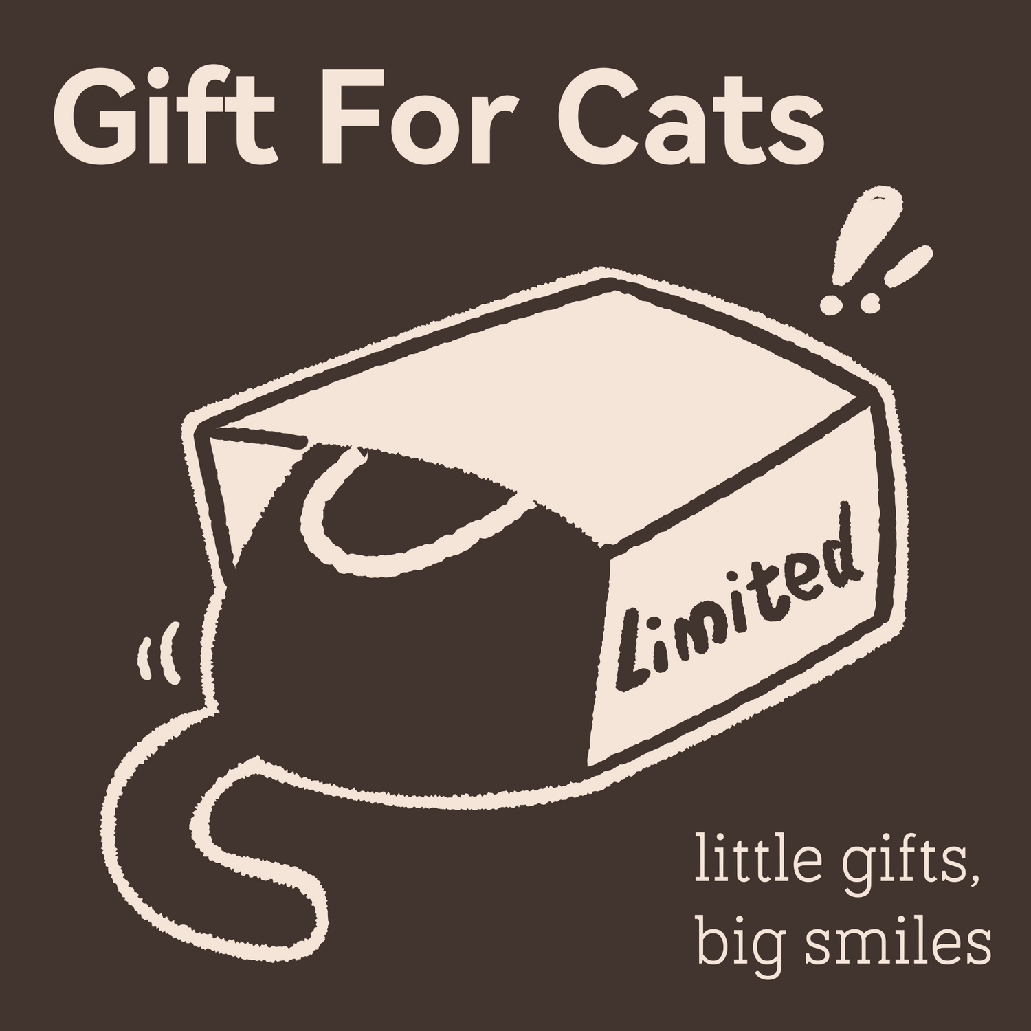 Cat hiding in a gift bag with “limited” text—perfect for thoughtful cat gifts.
