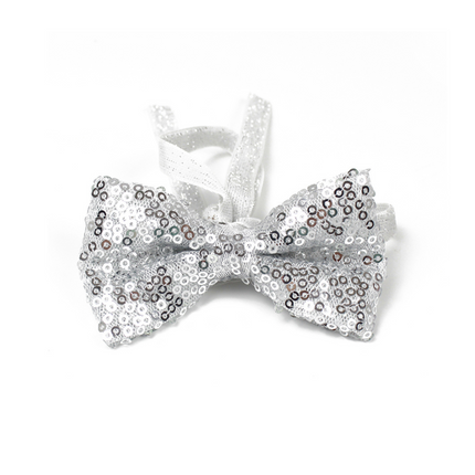 Silver Sequins Bow Tie for Pets
