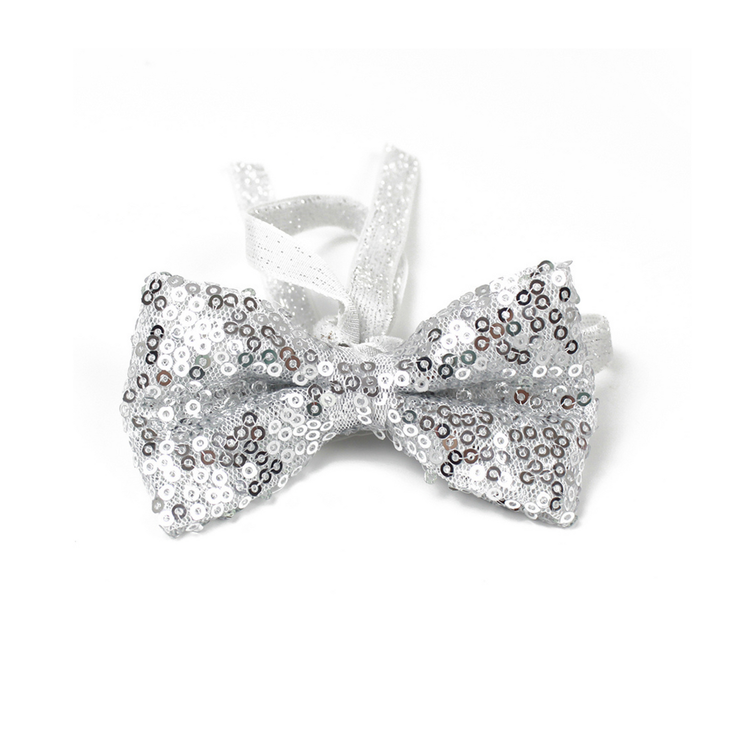 Silver Sequins Bow Tie for Pets