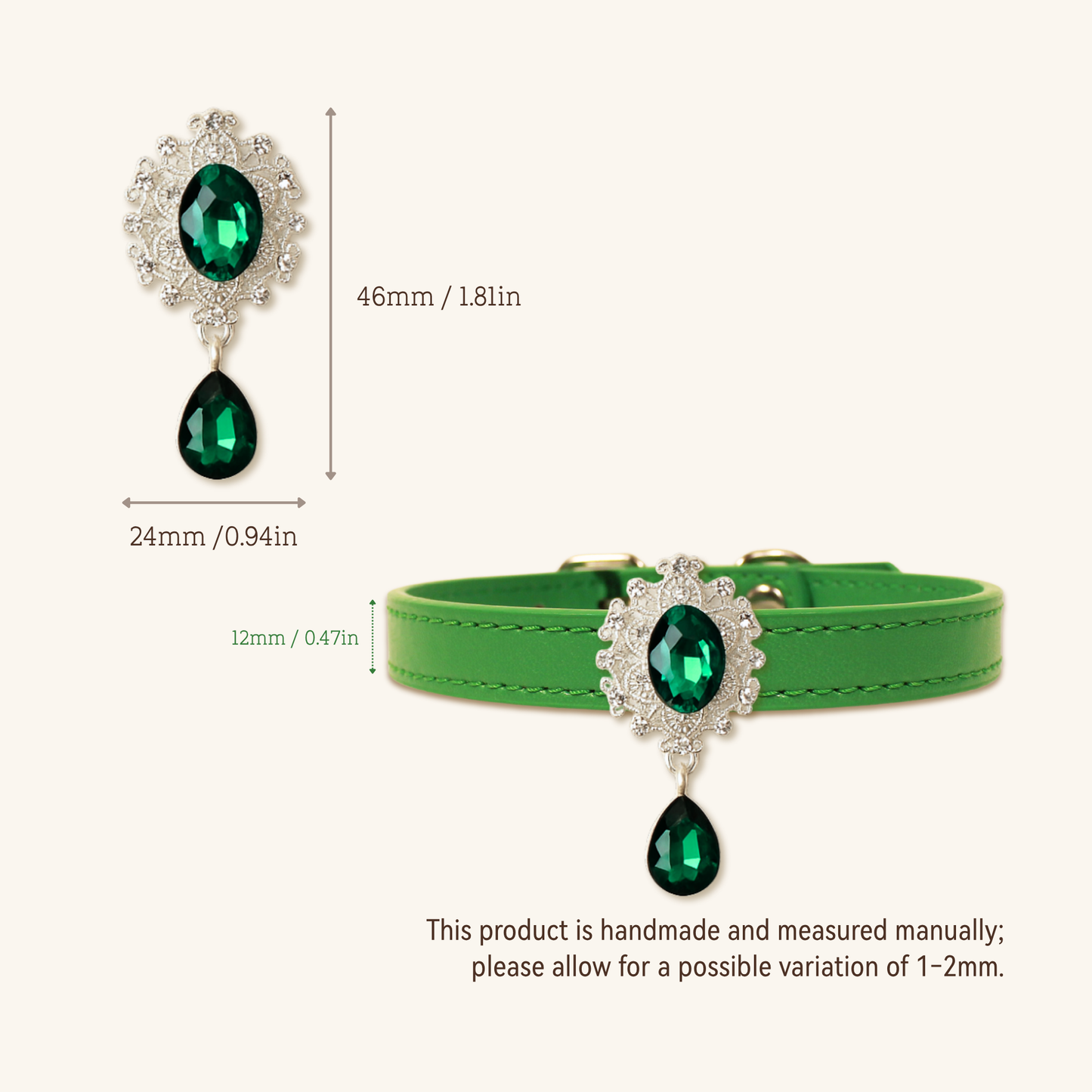 Modular Cat Charm – Emerald Royal Gem Set