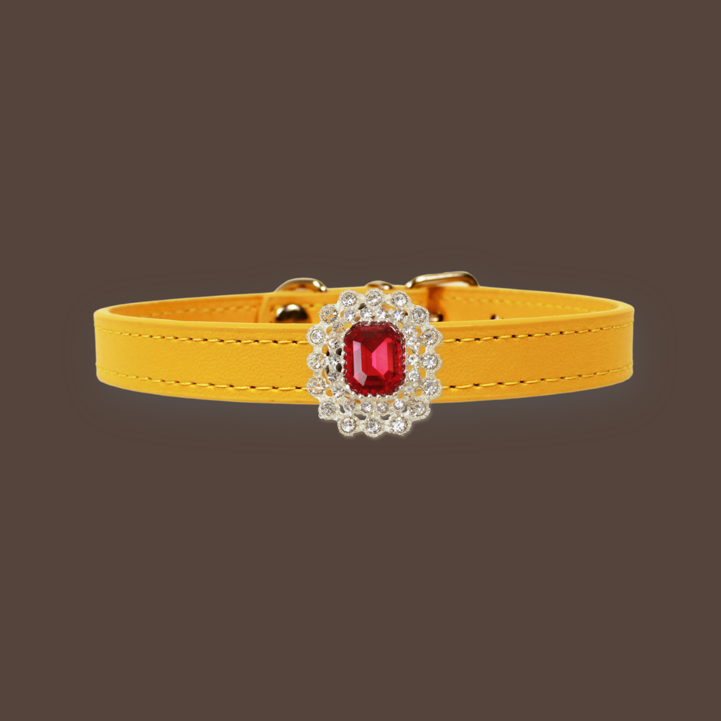 Gold Luxury Cat Collar with Halo Gem Charms