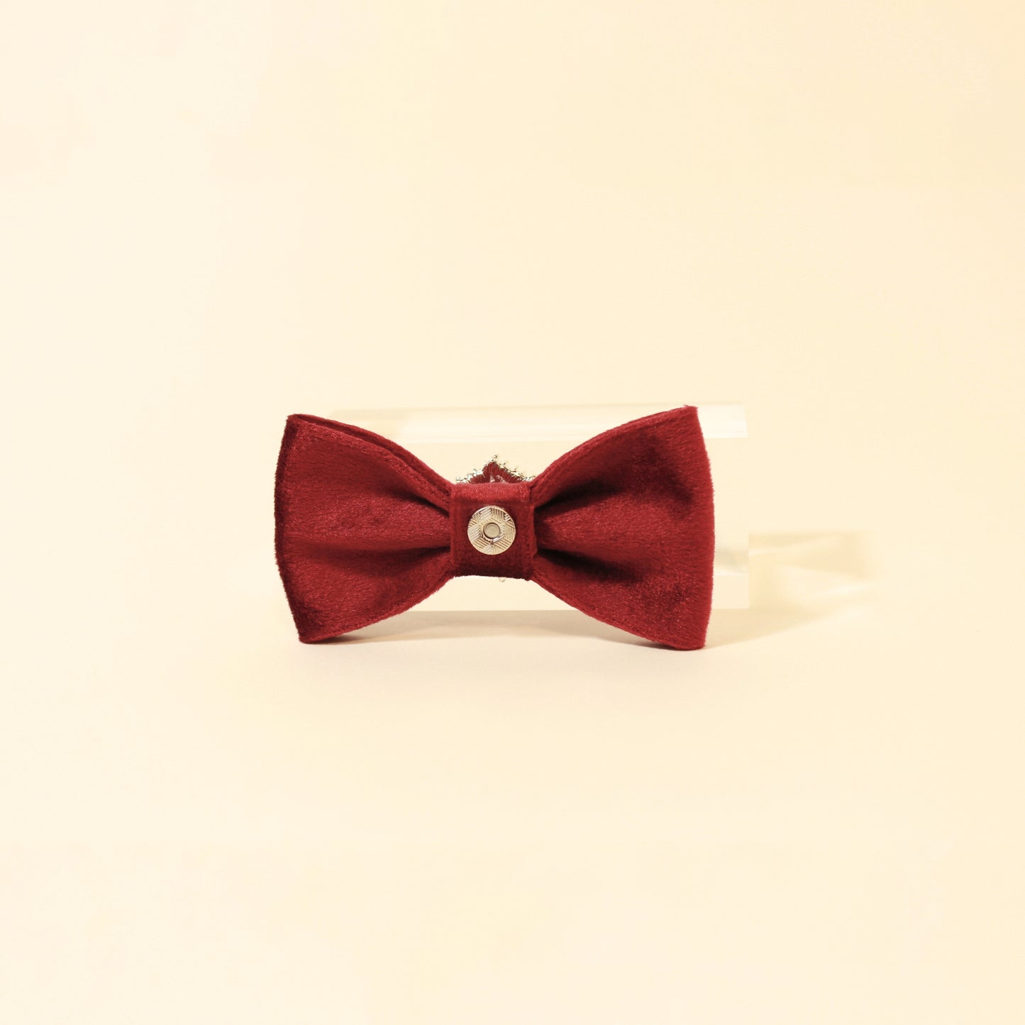 Modular Cat Collar with Red Velvet Bow and Zircon Shine