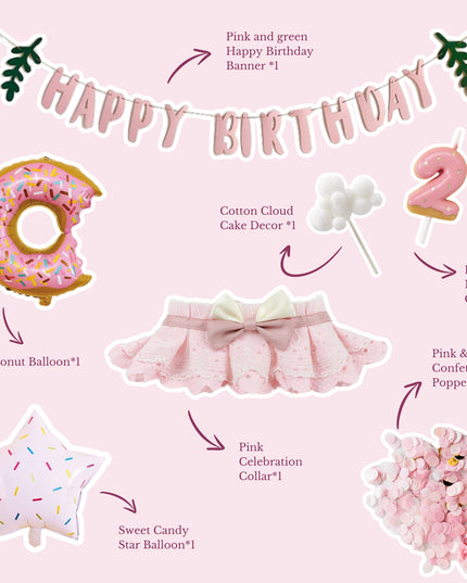 Pink Candy Bliss - Cat and Dog Birthday Party Kit