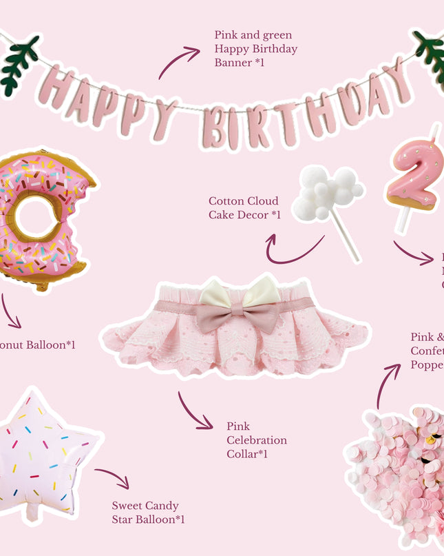 Pink Candy Bliss - Cat and Dog Birthday Party Kit