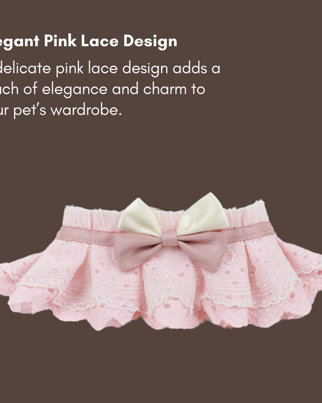 Coral Pink Embroidered Cotton Ruffle Lace Princess Collar