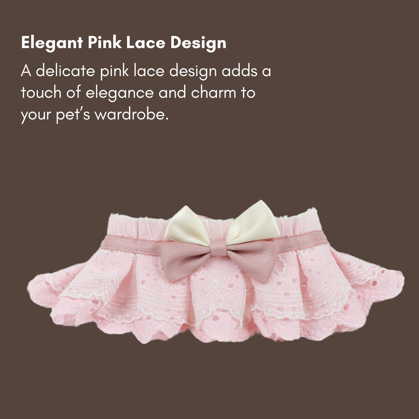 Coral Pink Embroidered Cotton Ruffle Lace Princess Collar