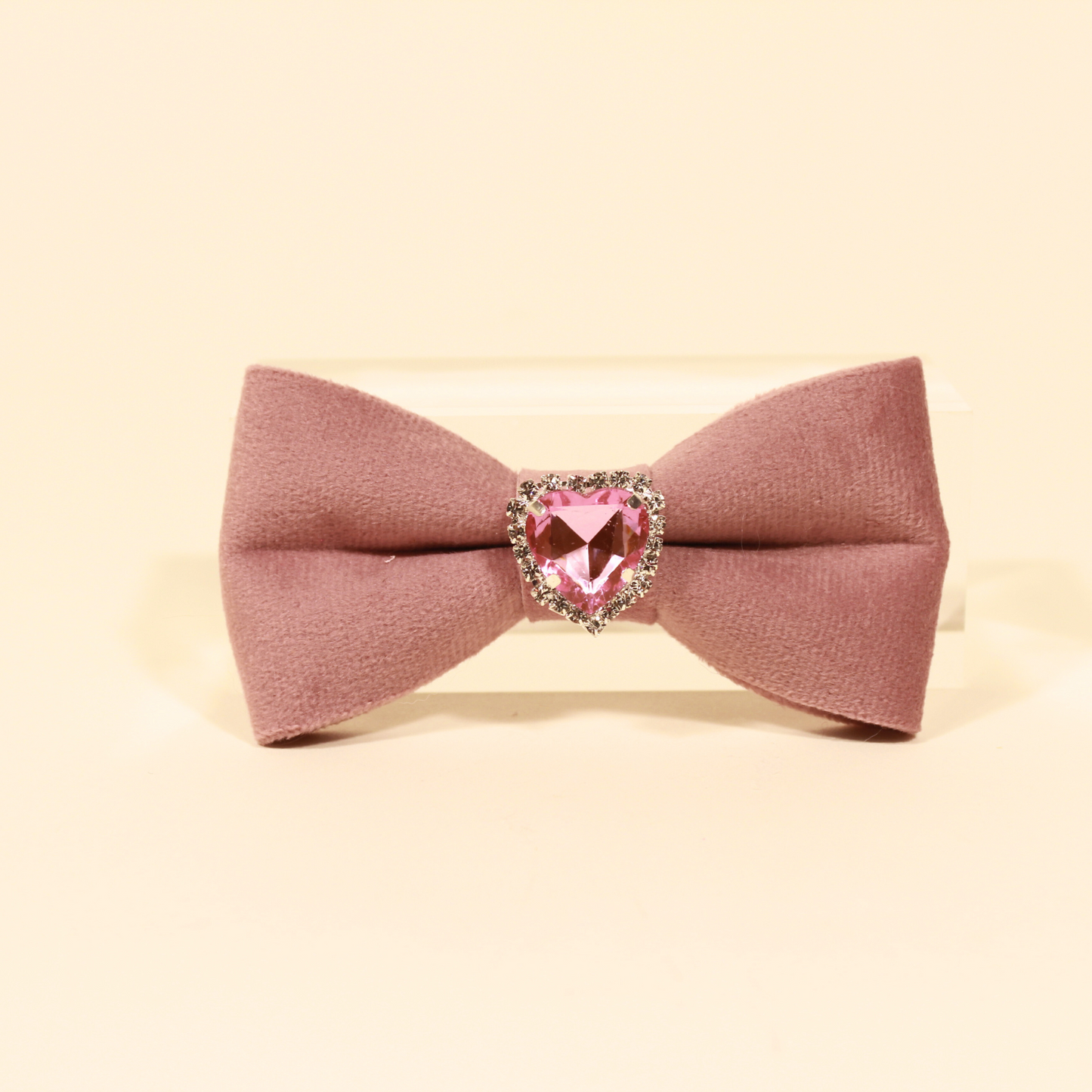 Modular Cat Collar with Light Pink Velvet Bow and Zircon Shine