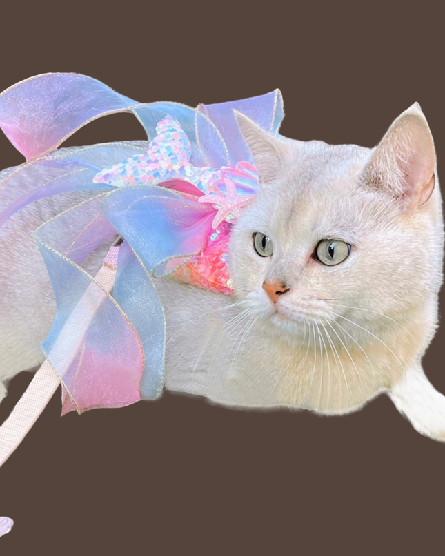 Mermaid Ribbon Leash with Adjustable H-Style Harness