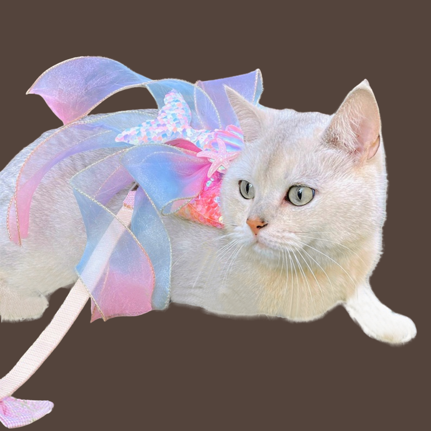 Mermaid Ribbon Leash with Adjustable H-Style Harness