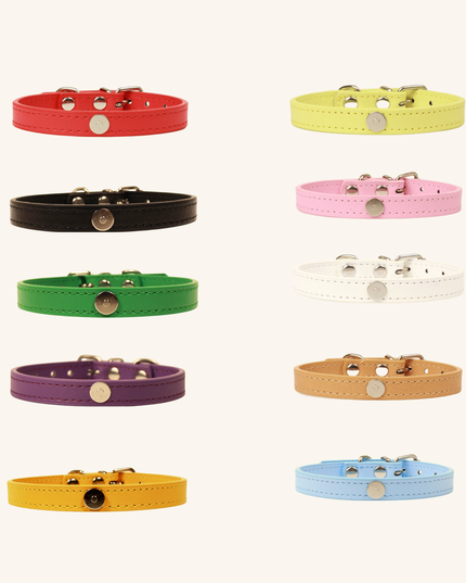 MoriCat Premium Vegan Leather White Cat Collar