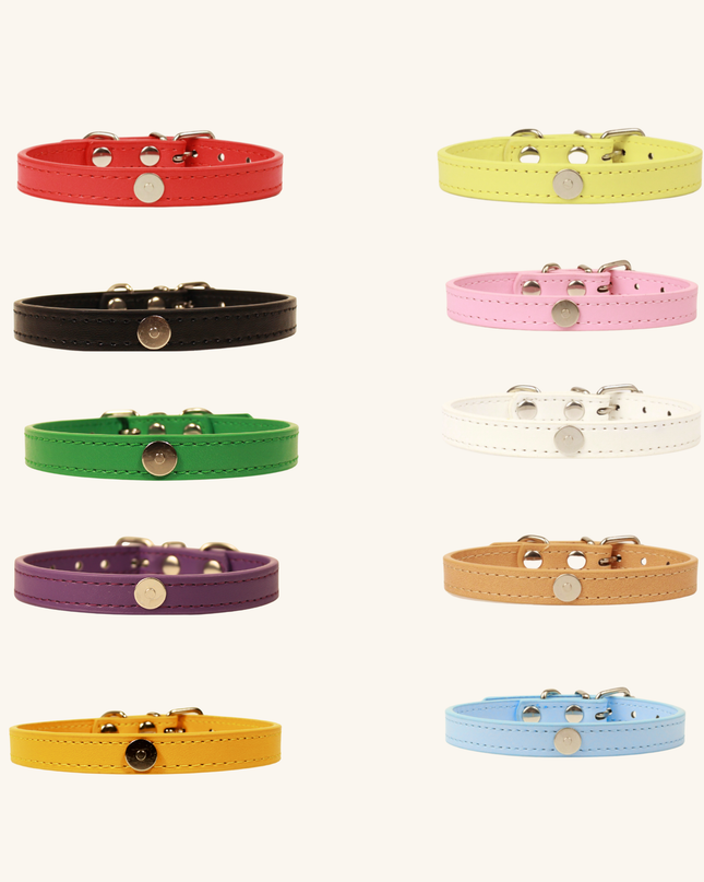 MoriCat Premium Vegan Leather Yellow Cat Collar