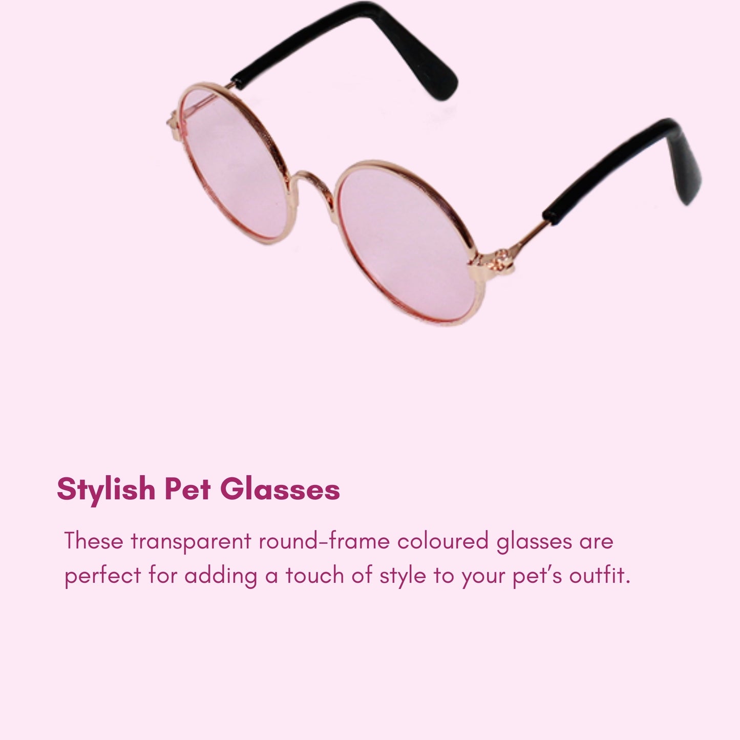 Pink Transparent Shade Sunglasses for Pets