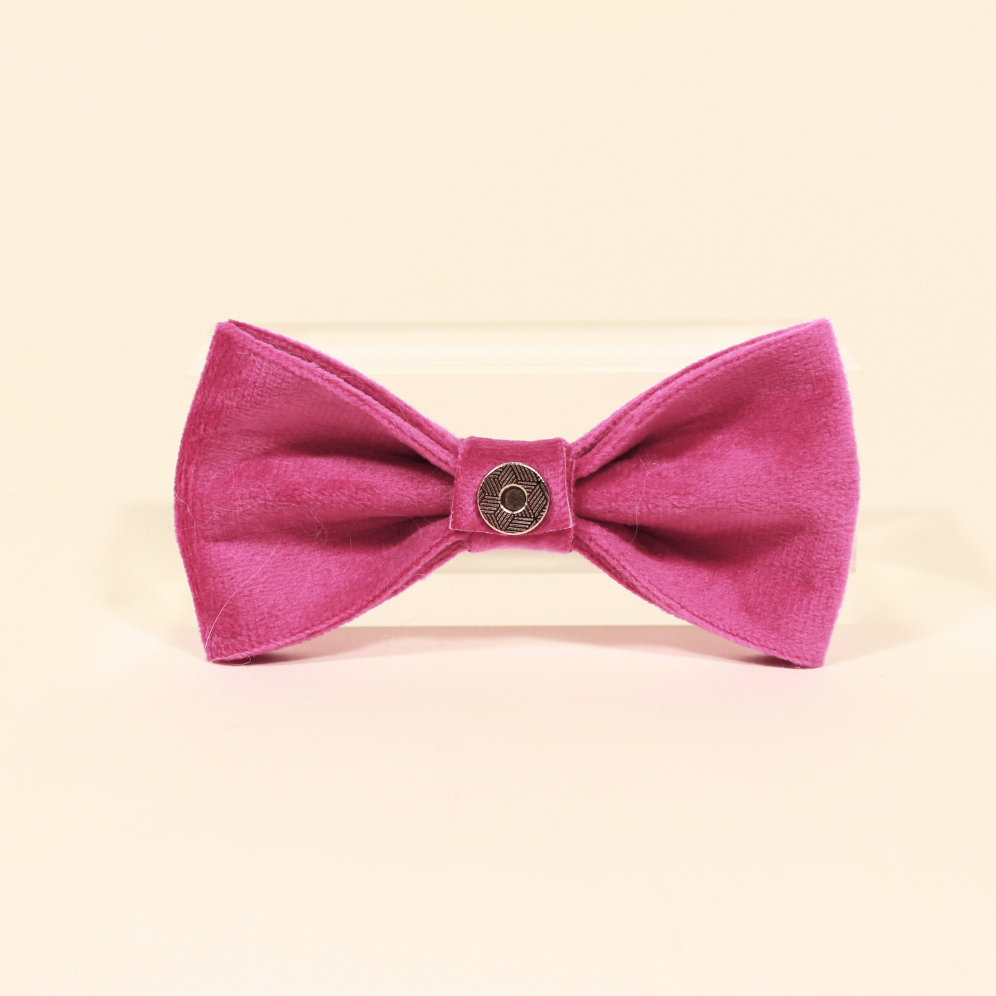 Modular Cat Collar with Bright Pink Velvet Bow
