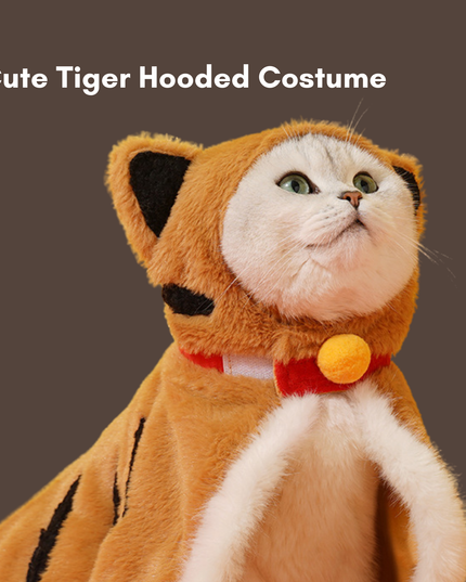 Adorable Soft  Little Tiger Plush Pet Jacket (One-Size)