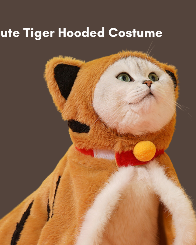 Adorable Soft  Little Tiger Plush Pet Jacket (One-Size)