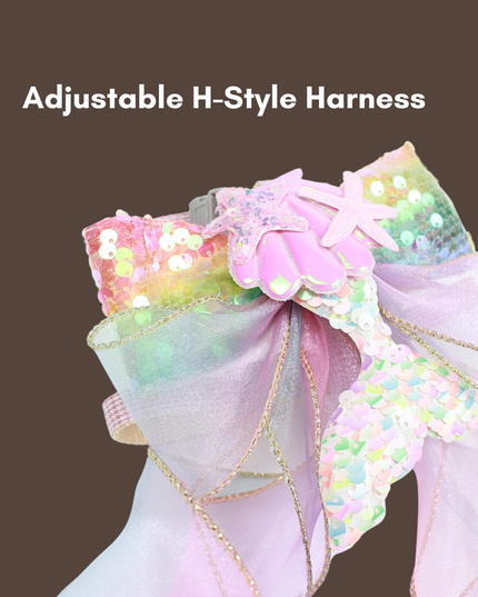 Mermaid Ribbon Leash with Adjustable H-Style Harness