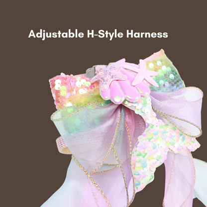 Mermaid Ribbon Leash with Adjustable H-Style Harness