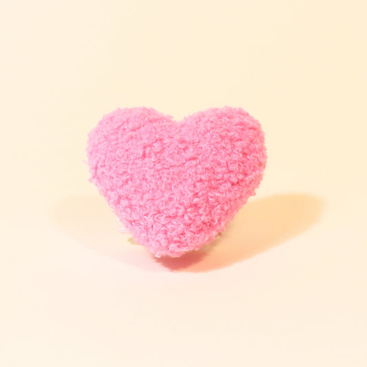 Hot Pink Plush Catnip Heart Toy for Playful Cats
