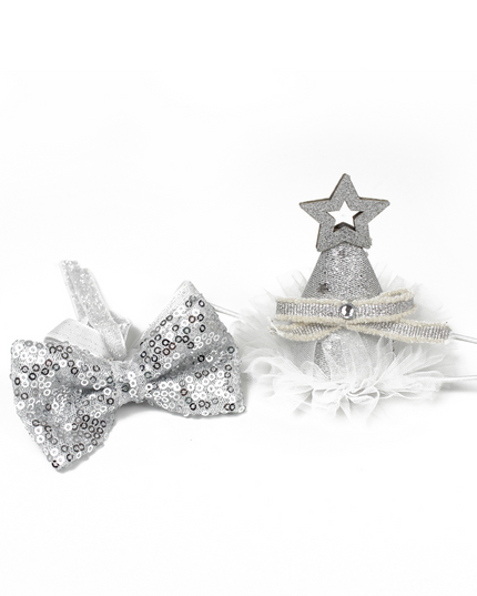 Glamour Sequins Bow Tie & Hat Set for Pets