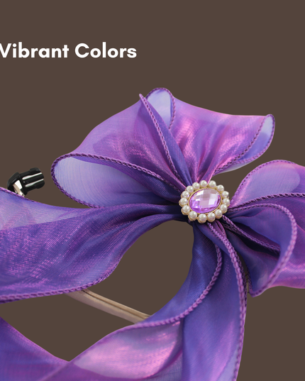 Luxurious Pearl and Rhinestone Silk Ribbon Bow Collar