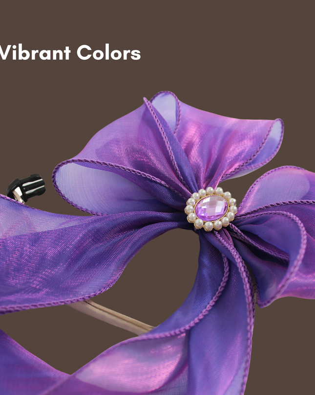 Luxurious Pearl and Rhinestone Silk Ribbon Bow Collar