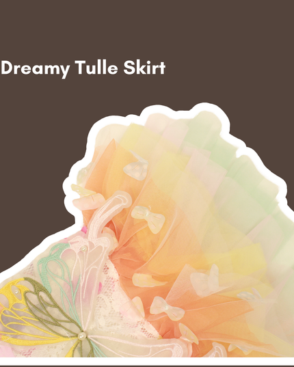 Rainbow Butterfly for Pets – Adjustable Tulle Skirt with Pearl Accents