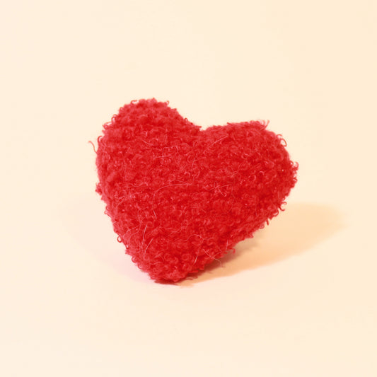 Red Plush Catnip Heart Toy for Playful Cats