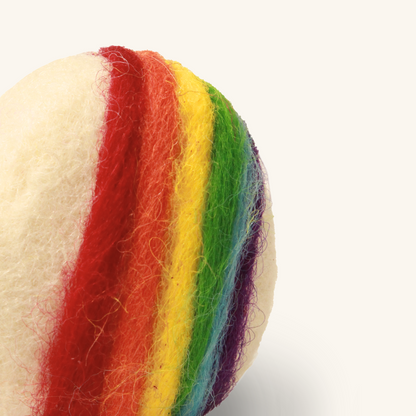 Handmade Wool Rainbow Heart Cat Toy