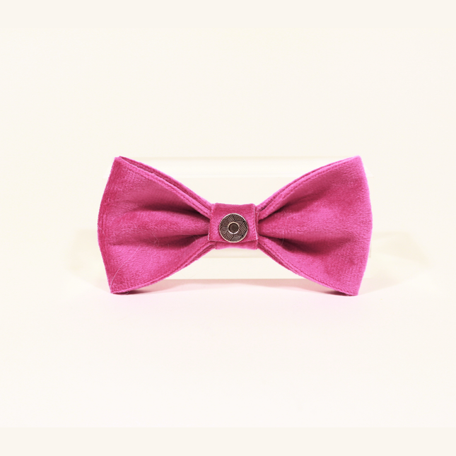 MoriCat Bright Pink Bowtie and Collar Set for Cats
