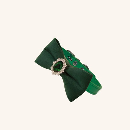 MoriCat Christmas Green Bowtie and Collar Set for Cats