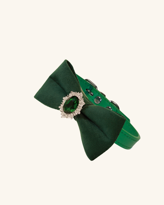 MoriCat Christmas Green Bowtie and Collar Set for Cats