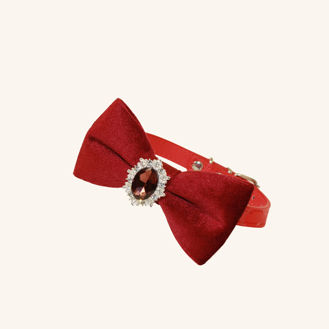 MoriCat Christmas Red Bowtie and Collar Set for Cats