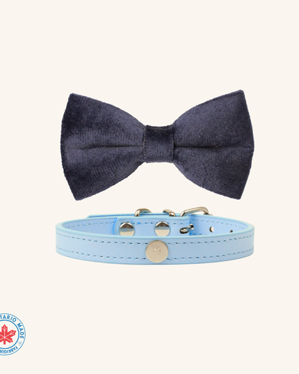 MoriCat Navy Bowtie and Collar Set for Cats