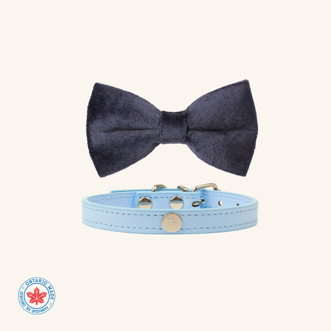MoriCat Navy Bowtie and Collar Set for Cats