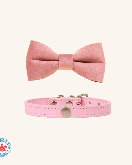 MoriCat Pink Bowtie and Collar Set for Cats