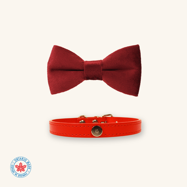 MoriCat Red Bowtie and Collar Set for Cats