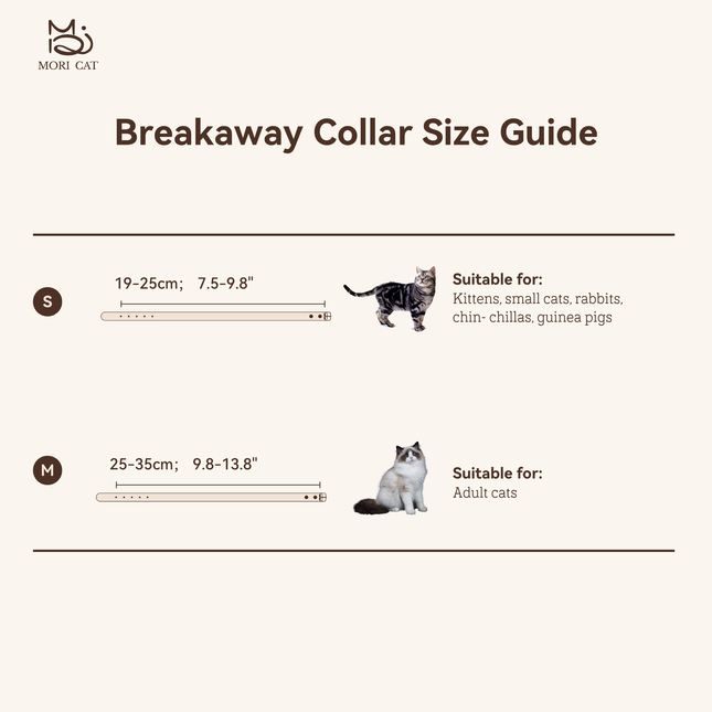 MoriCat Soft Breakaway Grey Cat Collar
