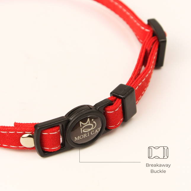 MoriCat Soft Breakaway Red Cat Collar