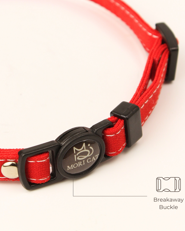 MoriCat Soft Breakaway Red Cat Collar