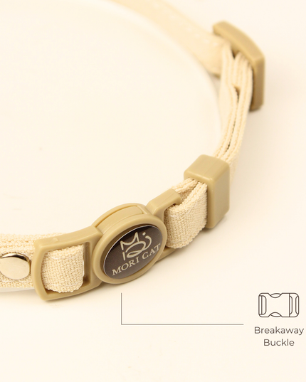 MoriCat Soft Breakaway Beige Cat Collar