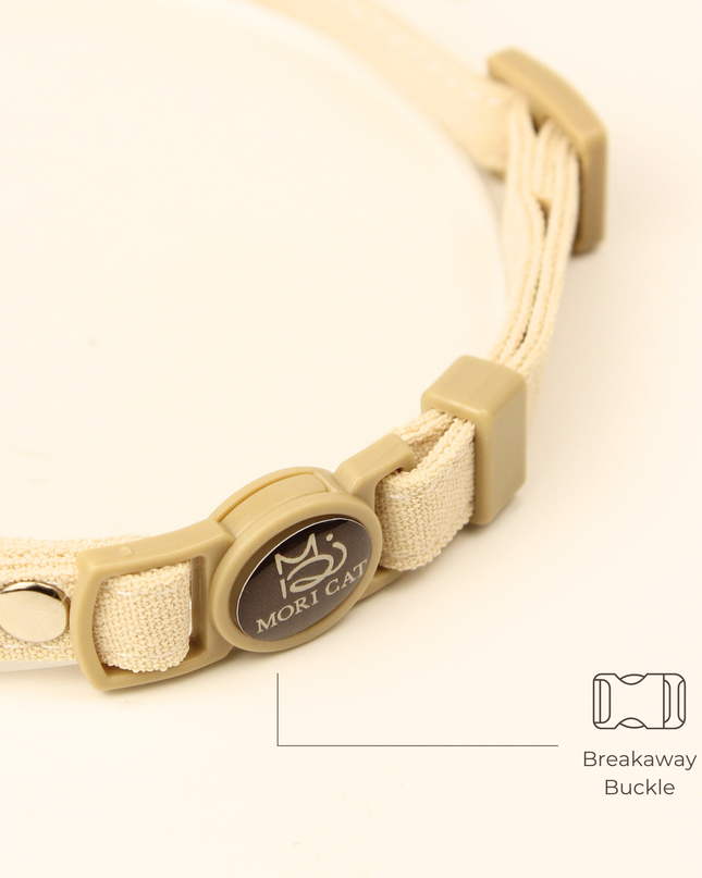 MoriCat Soft Breakaway Beige Cat Collar